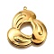 304 Stainless Steel Pendants, Triple Teardrop Charm, Real 18K Gold Plated, 32.5x31x3.5mm, Hole: 1.6mm