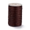 Round Waxed Polyester Thread String, Micro Macrame Cord, Twisted Cord, for Leather Sewing Stitching, Coconut Brown, 0.3~0.4mm, about 174.98 Yards(160m)/Roll
