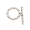 Brass Toggle Clasps, Cadmium Free & Nickel Free & Lead Free, Ring, Platinum, Ring: 16x16x2.5mm, Hole: 0.7mm, Bar: 21x2.5mm, Hole: 0.7mm