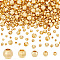 300Pcs 5 Style Brass Beads, Round, Faceted, Real 18K Gold Plated, 2.5~6mm, Hole: 1~2.2mm