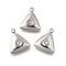 304 Stainless Steel Charms, with Rhinestone, Triangle, 13.5x12x3.5mm, Hole: 1.4mm