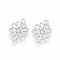 Tibetan Style Links connectors, Zinc Alloy, Flower, Platinum, Cadmium Free & Lead Free, 18x13x1mm, hole: 2mm