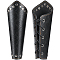 GORGECRAFT 2PCS Leather Gauntlet Wristband Medieval Archery Bracers Vintage Rivet Black Snakeskin Grain PU Leather Arm Armor Cuff for Halloween Outdoor Role-Playing Adult Knight Costumes Accessories