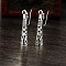 Ethnic Style Alloy Triangle Dangle Earrings, Antique Silver, 70mm