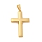 PVD Vacuum Plating 304 Stainless Steel Pendants, Cross Charm, Religion, Golden, 41x27.5x3.5mm, Hole: 7x6mm