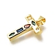 Латунные микропаве прозрачные подвески с фианитом KK-G521-01G-T-01-2