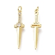 Латунные микропаве прозрачные подвески с фианитом X-ZIRC-I048-16G-2
