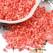 Двухцветный внутренний цвет прозрачный стеклянный бисер SEED-C004-05G