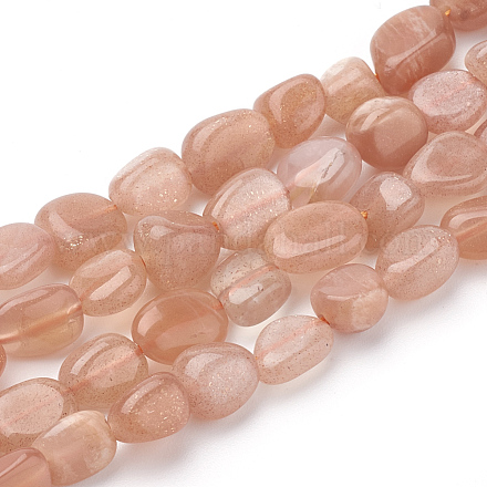 Натуральный Sunstone бисер пряди G-T064-32-1