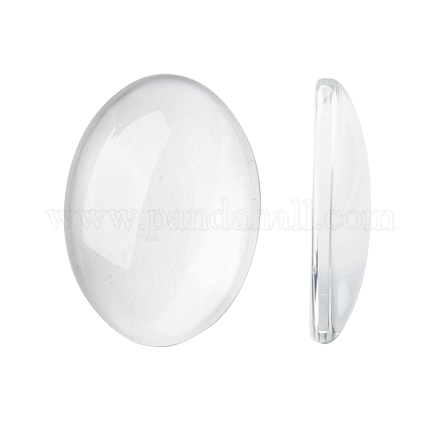 Прозрачные стеклянные овальные кабошоны X-GGLA-R022-25x18-1