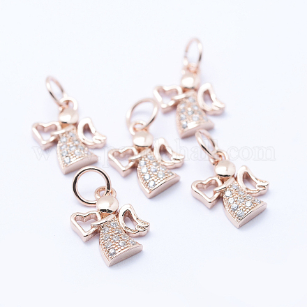 Латунные микро проложить кубического циркония подвески KK-P133-03RG-NR-1