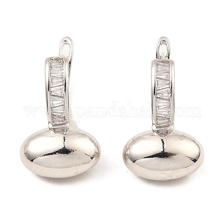 Серьги-кольца из латуни с цирконием EJEW-G362-03P-1