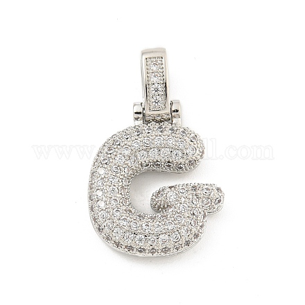 Латунные микропаве прозрачные подвески с фианитом KK-B099-01P-G-1