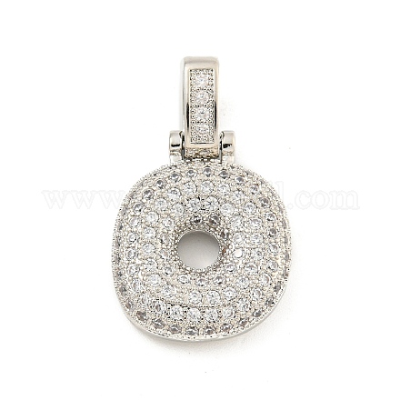 Латунные микропаве прозрачные подвески с фианитом KK-B099-01P-O-1