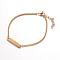 304 Stainless Steel ID Bracelets, Rectangle, with Box Chains and Lobster Clasps, Golden, 7-1/4 inch(185mm), 2mm