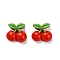 Opaque Resin Cabochons, Cherry, Red, 13x14.5x7mm