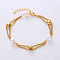 Stainless Steel Multi-layered Bracelets, Link Bracelets for Women, with Natural Freshwater Pearl, Real 18K Gold Plated