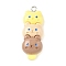 Animal Theme Resin Pendants, with Platinum Tone Iron Loop, Bear, 35x15x6.5mm, Hole: 2mm