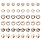 48Pcs 6 Styles Alloy Enamel Pendants, with Crystal Rhinestone, Hollow Heart Charms, Light Gold, 14~21x13~19.5x1.5~3mm, Hole: 1.6~2mm, 8Pcs/style