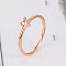 Brass Micro Pave Cubic Zirconia Finger Rings for Women, Heart, Rose Gold, US Size 7(17.3mm)