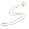 Brass Venetian Chain, Box Chain Necklaces, with Lobster Claw Clasps and Chain Extender, Long-Lasting Plated, Golden, 16.65 inch(42.3cm), 0.8mm