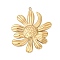 304 Stainless Steel Pendants, Ion Plating(IP), Flower Charm, Real 18K Gold Plated, 44x37.5x3mm, Hole: 2mm