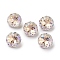 K9 Glass Rhinestone Pointed Back Cabochons, Random Color Back Plated, Faceted, Diamond, Flower Pattern, Moonlight, 10x6mm