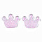 Transparent Resin Cabochons, with Paillette, Crown, Pearl Pink, 20x24.5x8mm