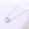 Minimalist Stainless Steel Crystal Rhinestone Heart Pendant Necklaces for Women, Stainless Steel Color