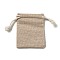 Rectangle Cloth Packing Pouches, Drawstring Bags, Tan, 8.6x7x0.5cm