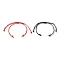 2Pcs Braided Waxed Polyester Cord, with 304 Stainless Steel Jump Rings, for Adjustable Link Bracelet Making, Black & Red, Mixed Color, 10-1/4 inch(26.2cm), Hole: 3.3mm