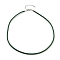 Braided Round Imitation Leather Bracelets Making, with Stainless Steel Color Tone Stainless Steel Lobster Claw Clasps, Dark Green, 17-1/8 inch(43.6cm)