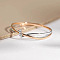 925 Sterling Silver Criss Cross Finger Rings, with Clear Cubic Zirconia, Mixed Color, US Size 7(17.3mm)
