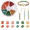240Pcs 6 Colors 2-Hole Transparent Glass Seed Beads, Antique Style, Rectangle, Mixed Color, 5x4.5~5.5x2~2.5mm, Hole: 0.5~0.8mm, 40pcs/color