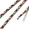 Braided Stainless Steel Cord, for DIY Craft, Textured Round, Colorful, 3mm, about 32.81 Feet(10m)/Roll
