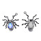 Halloween Rack Plating Alloy Pendants, Spider Charm, with Lilac Resin Beads, Cadmium Free & Lead Free, Gunmetal, 30x27x5.8mm, Hole: 1.6mm
