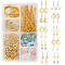 DIY Earring Making Kits, Including Alloy Pendants & Link, Brass Linking Rings & Cable Chains & Ball Post Ear Studs & Ear Nuts & Earring Hooks, Glass Beads, Iron Jump Rings & Pins, Mixed Color