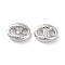 Brass Connector Charms, Oval Links, Cadmium Free & Nickel Free & Lead Free, Real Platinum Plated, 7x9x3mm, Hole: 2mm