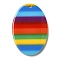 Acrylic Pendants, Rainbow Color Pride, Oval, 33x22x3mm, Hole: 1.6mm