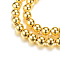 Electroplate Non-magnetic Synthetic Hematite Bead Strands, Long-Lasting Plated, Round, Golden Plated, 3mm, Hole: 1mm, about 130~140pcs/strand, 15.7 inch