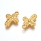 304 Stainless Steel Pendant, Cross, Golden, 19x13x3mm, Hole: 2mm