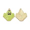 Halloween Theme Rack Plating Alloy Enamel Pendants, Ghost Charms, Light Gold, 32.5x28.5x1.8mm, Hole: 2mm