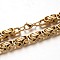 Trendy 304 Stainless Steel Byzantine Chain Bracelets, with Lobster Clasps, Golden, 8-1/4 inch(210mm)