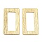 Eco-friendly Rack Plating Brass Linking Rings, Cadmium Free & Lead Free, Long-Lasting Plated, Rectangle, Real 24K Gold Plated, 22x13x0.5mm, Inner Diameter: 16x7mm