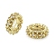 Brass Micro Pave Cubic Zirconia European Beads, Lead Free & Cadmium Free, Column, Golden, 8x3mm, Hole: 4.5mm