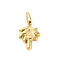 304 Stainless Steel Charms, with Jump Ring, Real 18K Gold Plated, Coconut Tree, 15x10.5x2mm, Hole: 4mm