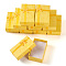 Cardboard Jewelry Set Boxes, with Ribbon Bowknot and White Sponge Inside, for Jewelry Gift Packaging, Rectangle, Gold, 5.1x8x2.7cm