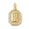 Real 18K Gold Plated Brass Micro Pave Clear Cubic Zirconia Pendants, with Jump Ring, Long-Lasting Plated, Lead Free & Cadmium Free, Letter Charms, Letter R, 12x8.5x2mm, Hole: 3mm