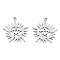 Non-Tarnish 201 Stainless Steel Pendants, Laser Cut, Sun with Star, Stainless Steel Color, 22x20.5x0.9mm, Hole: 1.4mm