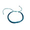 Multi-strand Fibre Wax Threads Braided Bracelet, Adjustable Cord Bracelet, Steel Blue